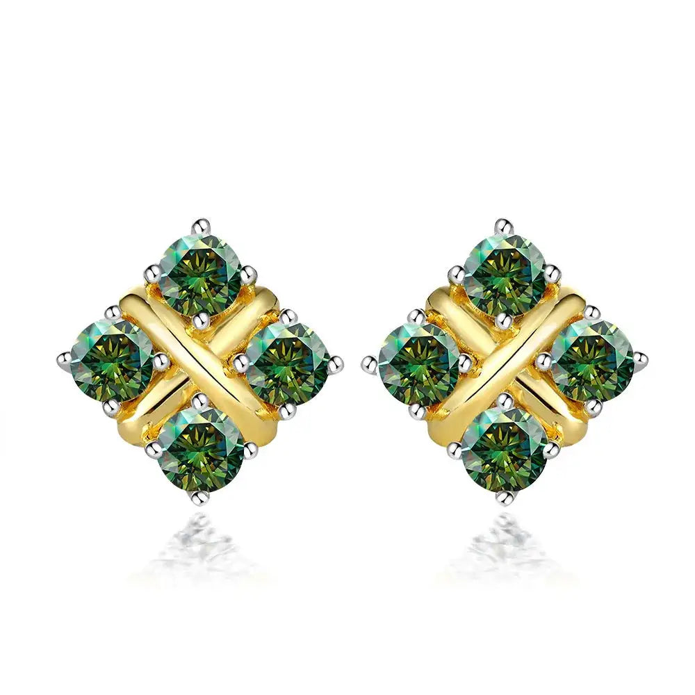 Moissanite Earrings in Sterling Silver Pair — product view 8
