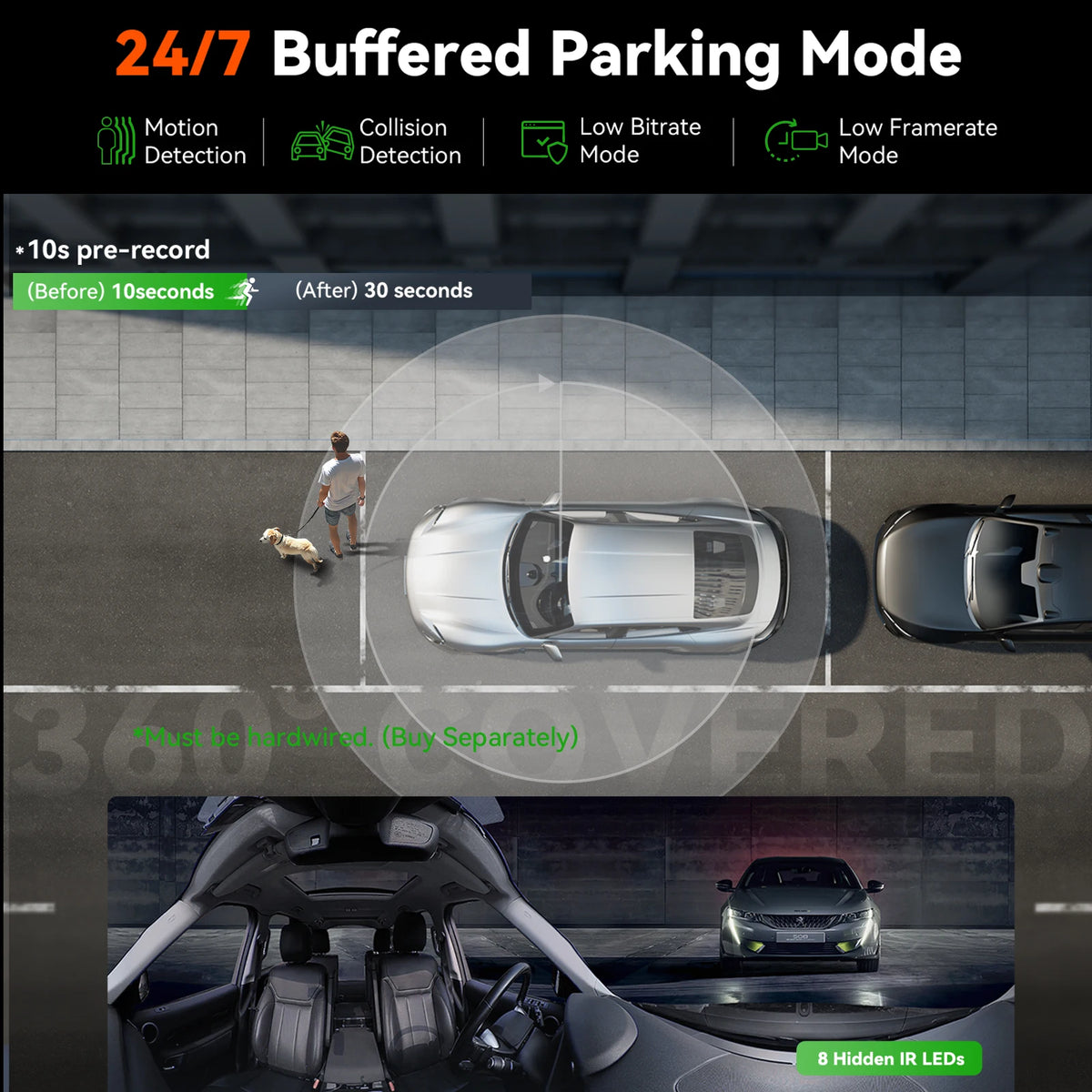Vantrue DashCam ° Panoramic WiFi&GPS Dual STARVIS HDR Voice — product view 6