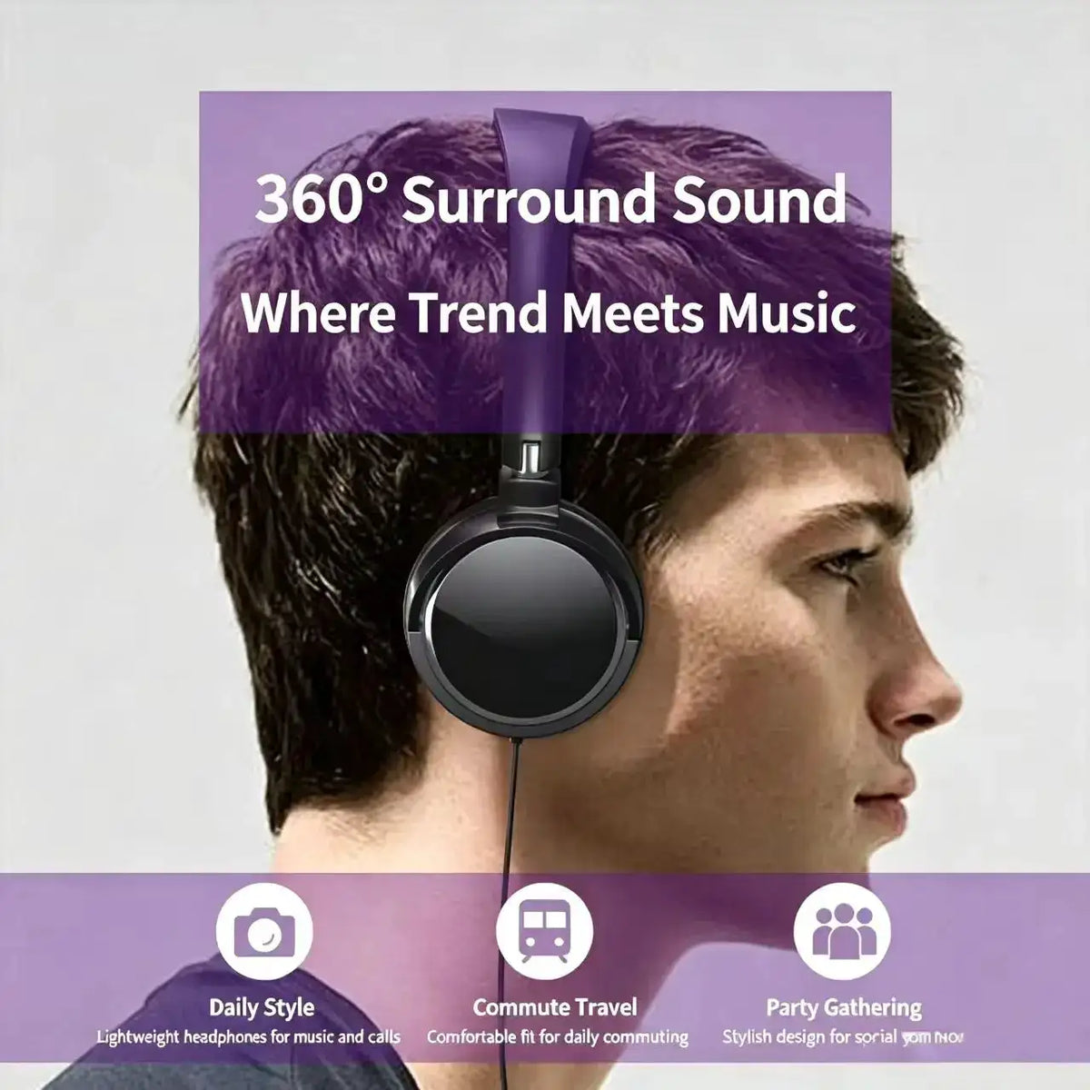 Headphones with Wired 3.5mm Interface High Quality Suitable for Both Male and Female Students Cute Student Headphones