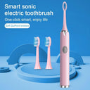Sonic Electric Toothbrush with Replaceable Heads Waterproof Design for Couples