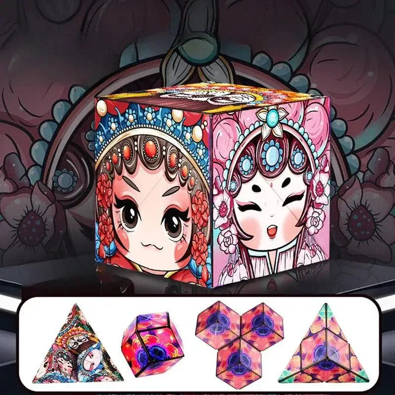 Geometric Magnetic Magic Cube Fidget Toy Stress Relief
