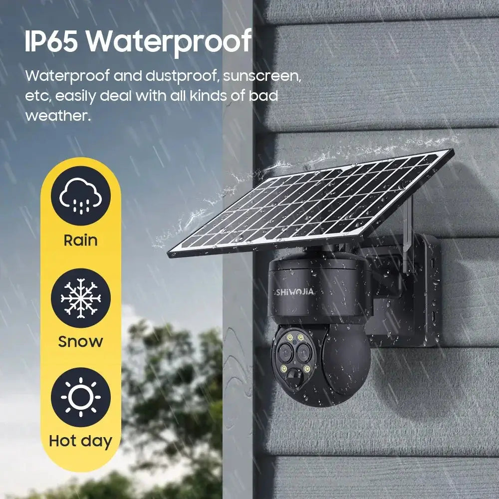 SHIWOJIA 8W 6MP Solar Camera 4G SIM 12X Zoom CCTV Video