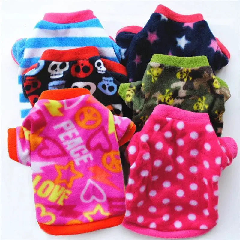 Warm Fleece Skull Print Dog Coat Camouflage Bulldog Jacket