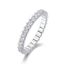 Moissanite Ring in Sterling Silver Certificate Channel Setting