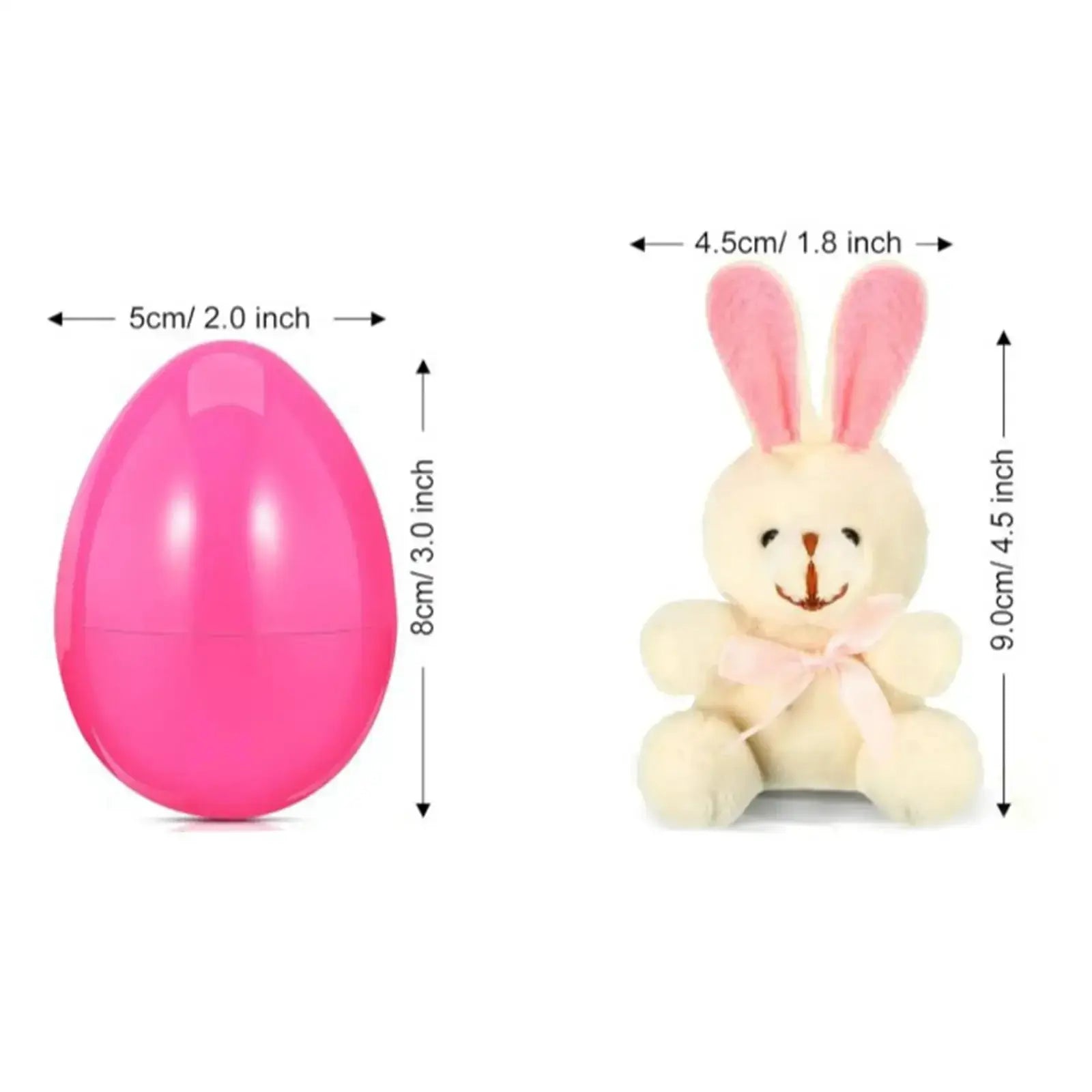 12Pcs Prefilled Easter Eggs With Plush Bunny Toys Gift