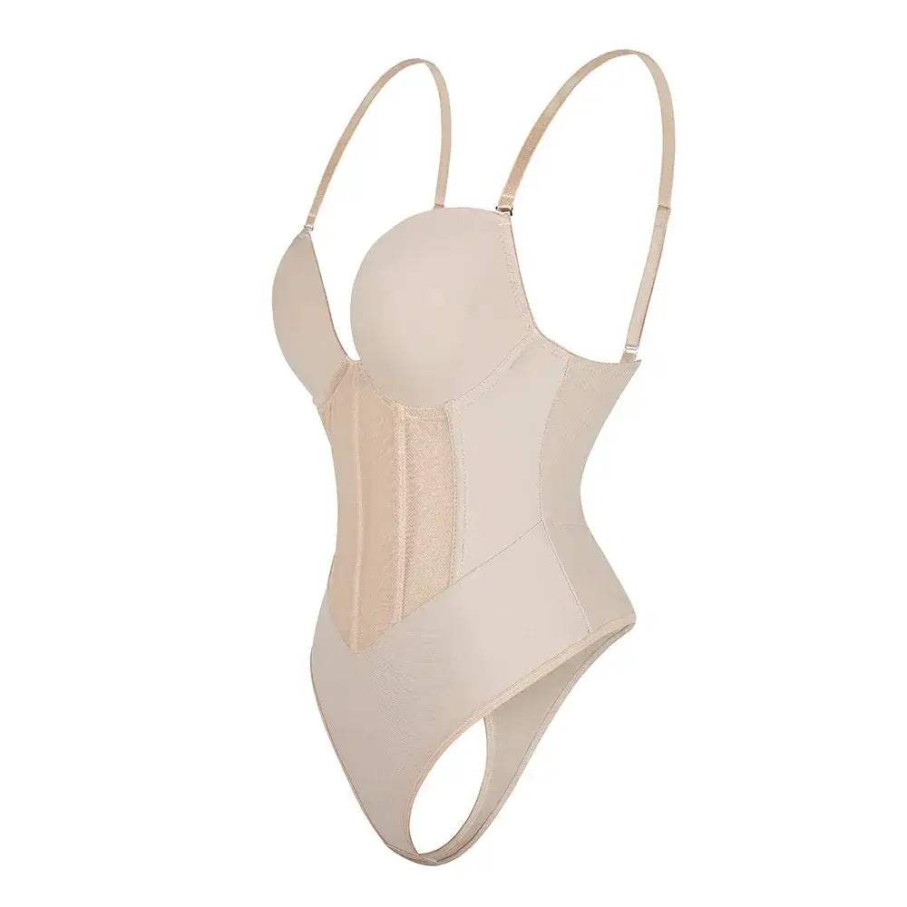 Backless Bodysuit Shaper With Corset Support For Women