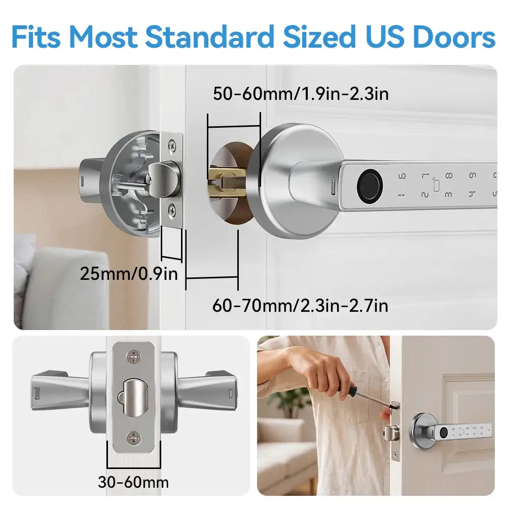 Tuya Bluetooth Smart Door Lock Fingerprint Keyless Entry Smart Life Control Auto Lock One-Time Passcode for Home Office Bedroom