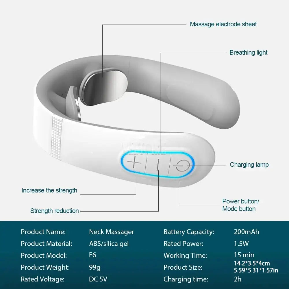 Smart Back Neck Massager Electric TENS Pulse Cervical Muscle Massages Wireless Shoulder Health Care H99 H62 JT88 F6Device