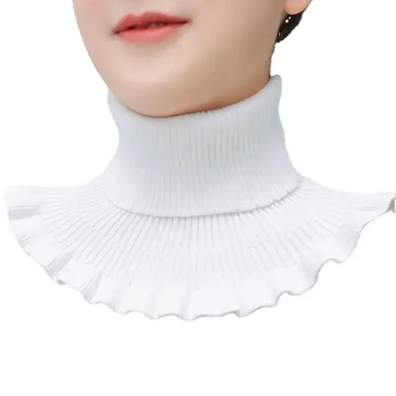 Warm Knitted Collar Women Turtleneck Detachable Neck Scarf
