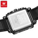 Olevs Square Leather Watch For Men