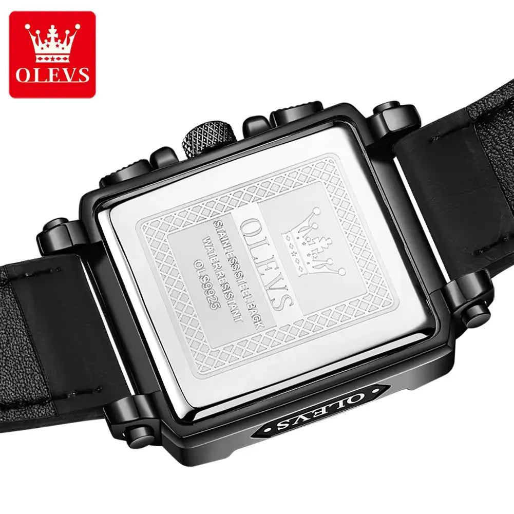 Olevs Square Leather Watch For Men — product image 2