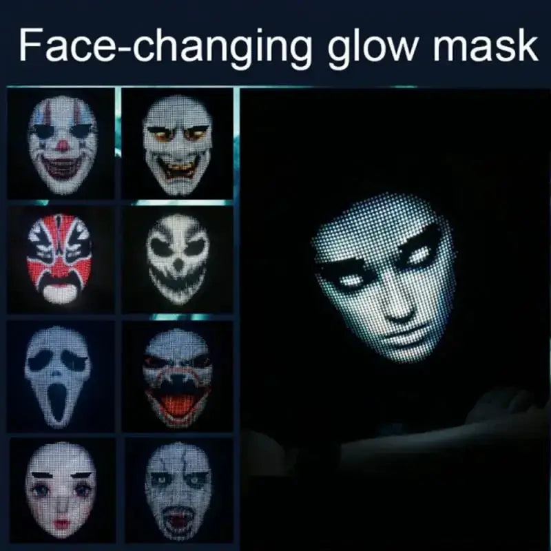 Bluetooth App Controlled Smart LED Face Mask For Halloween