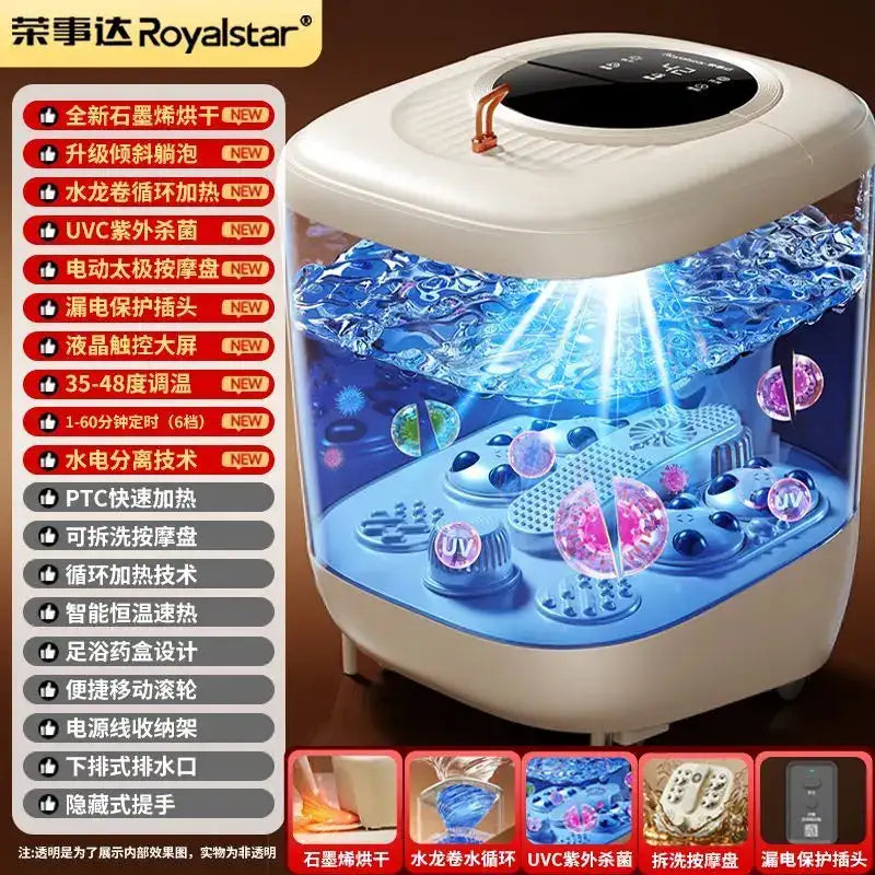 Smart Tall Deep Automatic Heating Massage Foot Bath Tub With Dryer