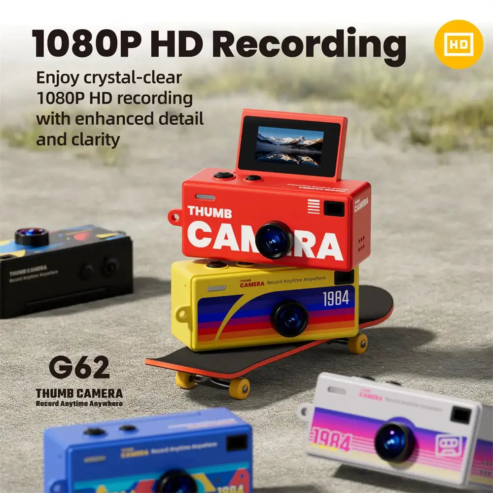 G62 Retro Mini Keychain Thumb Camera 1080P HD Recorder Built-in Flash Outdoor Sports Camera Video Shooting Children Camera 2026