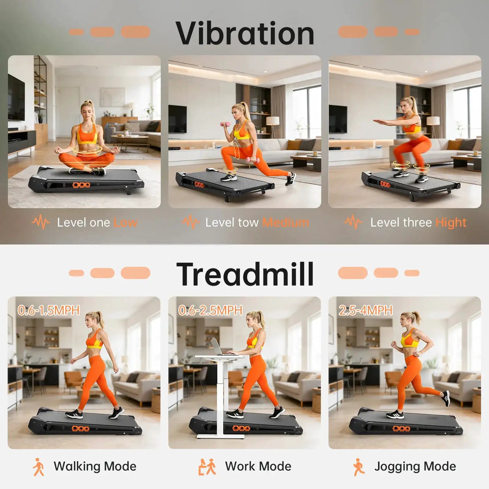 AKLUER Walking Vibration Pad with Incline, Low Noise Treadmill with Remote Control, 300lbs Capacity, 2.5HP Servo Motor, 4 Vibration Modes, Wider Belt Area, LED Display, Symmetrical Safe Design, Lightweight 13KG Easy Storage,