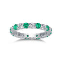 Emerald Moissanite Ring in Sterling Silver Certificate