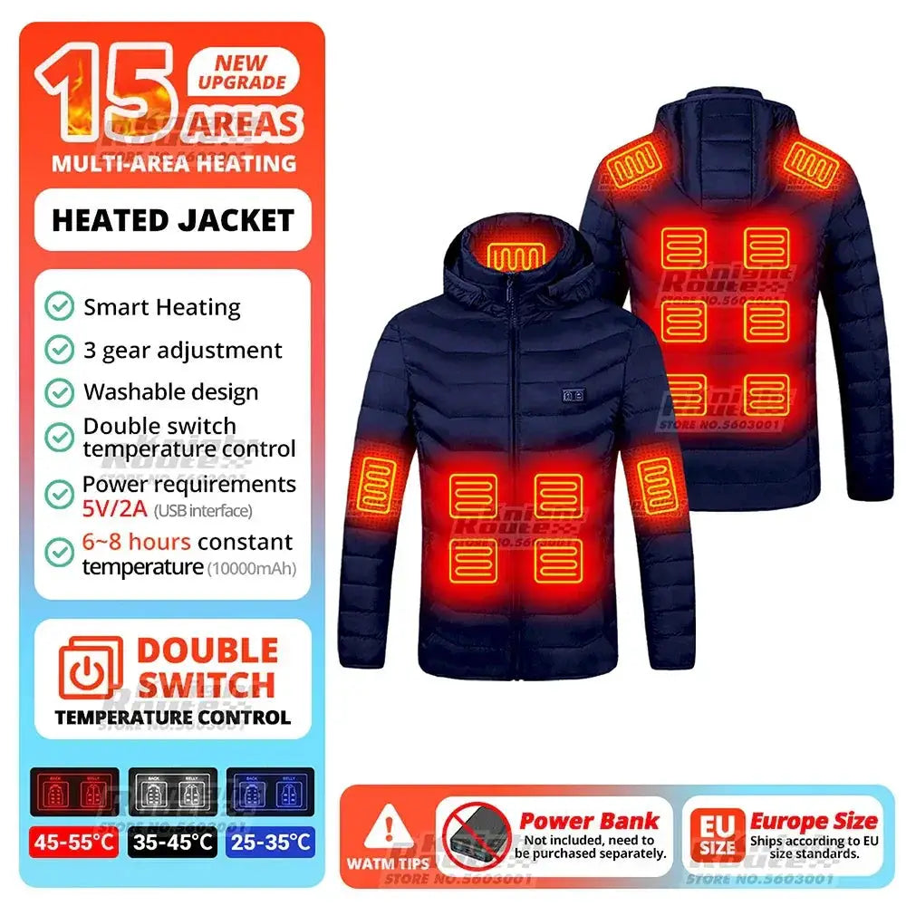Heated Jacket for Outdoor Winter Wear — product view 9
