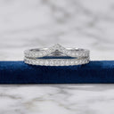 V Shape Moissanite Ring Sterling Silver