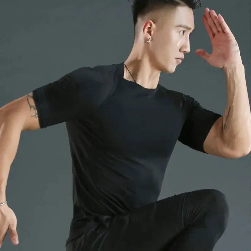 Men's Quick-Dry Compression Running Tee For Gym Sports