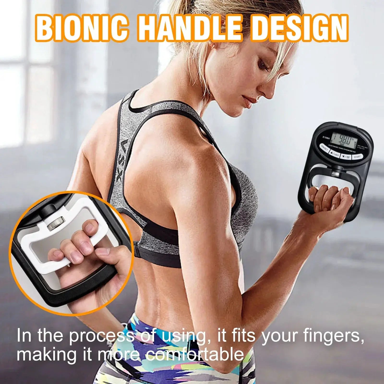 Digital USB Grip Strength Tester With LCD Display At Home