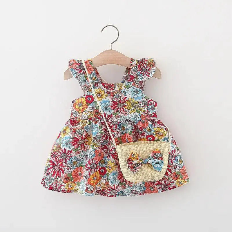 Vintage Garden Baby Girl Dress Floral Summer Fashion