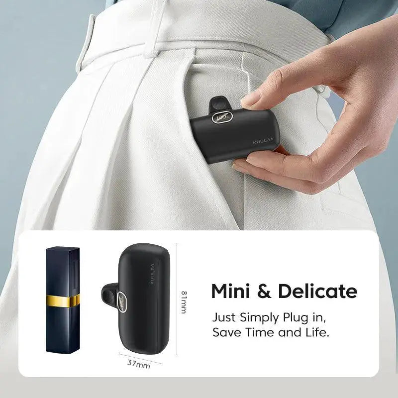 Mini 5000mAh Fast Charge Power Bank For iPhone And Samsung