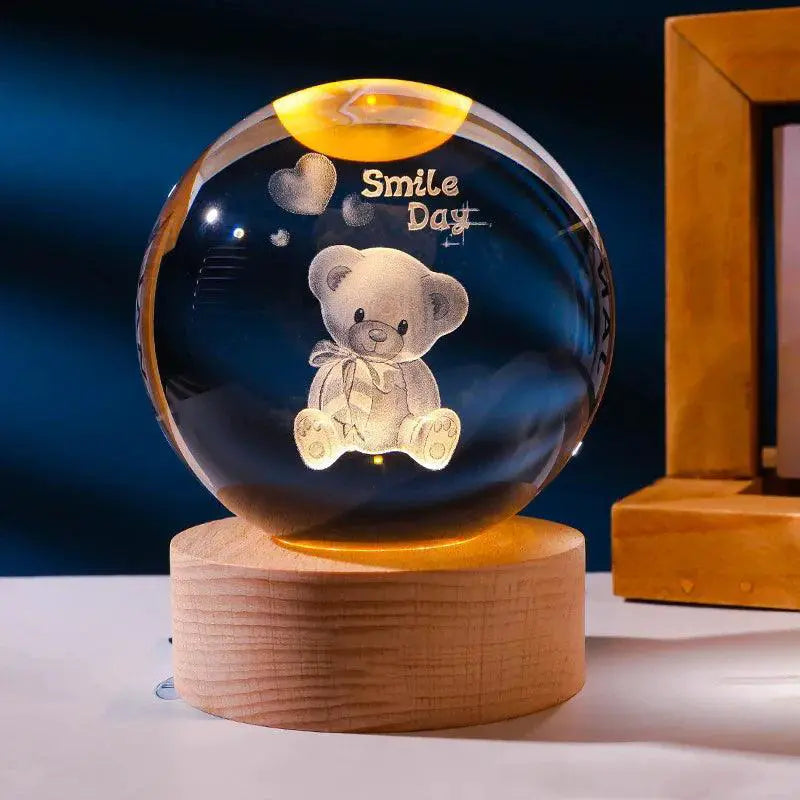 Valentines Day Galaxy Crystal Ball Led Night Light Gift