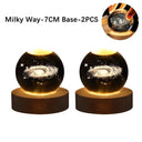 3D USB Moon Lamp: Galaxy Crystal Ball Night Light Decor