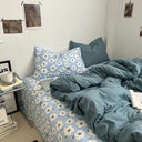 Ins Heart Floral Duvet Cover Set Pillowcases Soft Linens