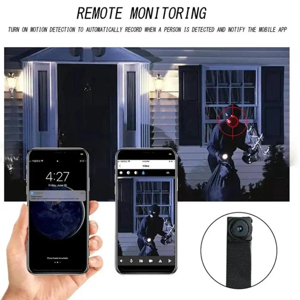 HD WiFi Mini Camera DIY Module Home office Security Nanny Cam 3000mAh Alarm Remote viewing Camera With Motion Detection,App