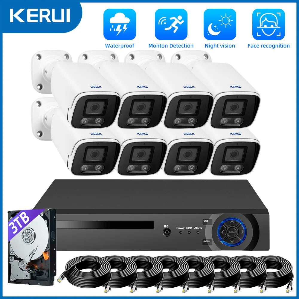 KERUI POE NVR Kit HD Waterproof Surveillance Camera System with — product view 6