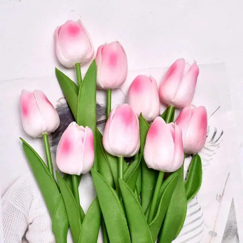 Lifelike Tulip Bouquet for Home Decor — Sunset