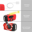Solar Hand Crank Radio Portable Emergency Weather Alert Device with 2000mAh Power Bank and LED Flashlight Ideal for Home Blackout Severe Weather Camping Hurricane Preparedness Survival Gear NOAA FM AM and Outdoor Safety