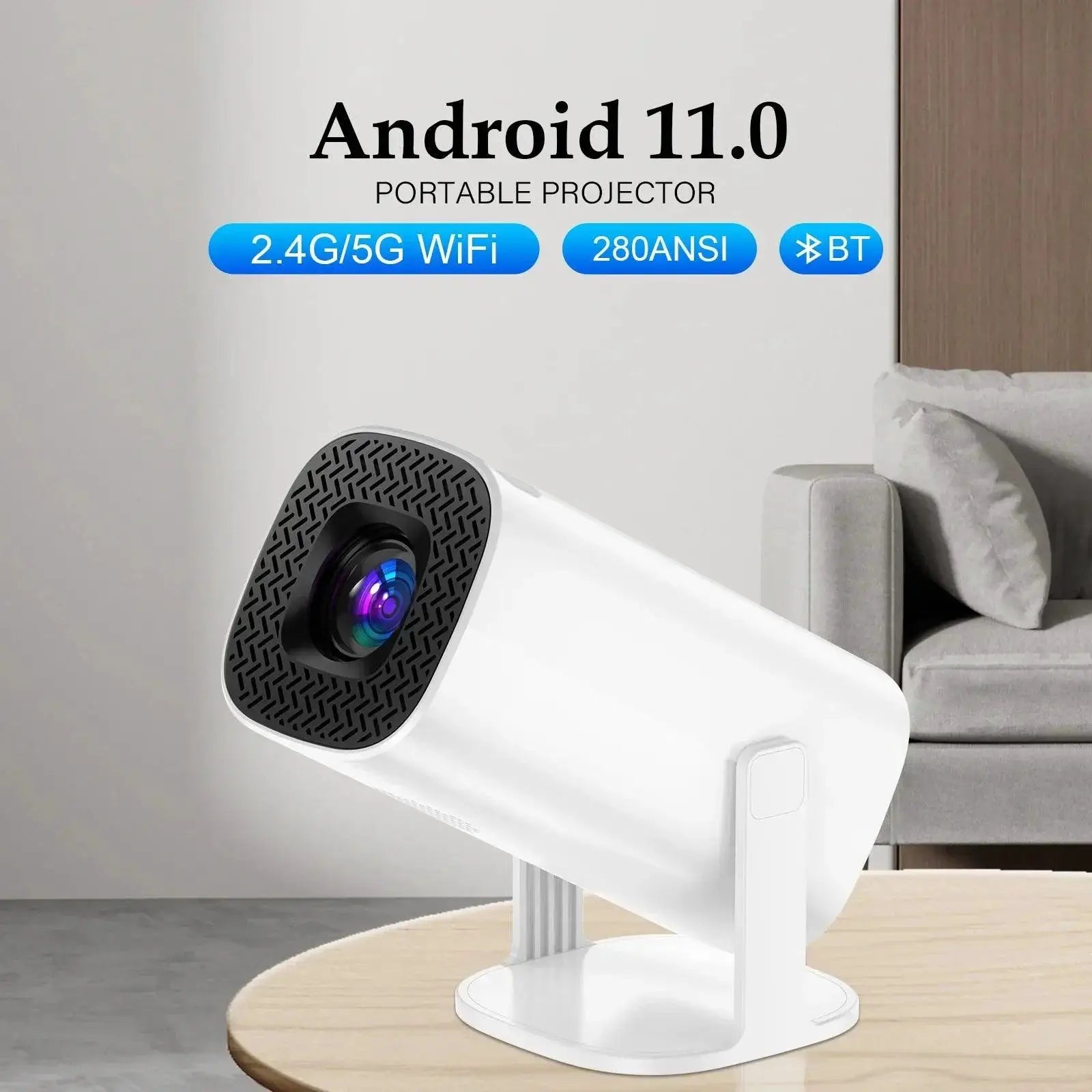 Hongtop Smart Mini Projector Android 11 WiFi6 720P Portable