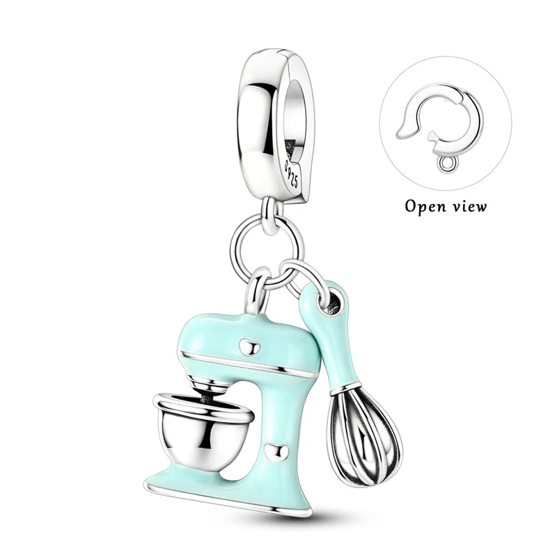 Sterling Silver Charm Beads Bracelet