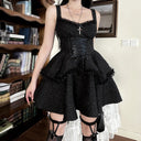 Gothic Layered Tulle Sleeveless Dress