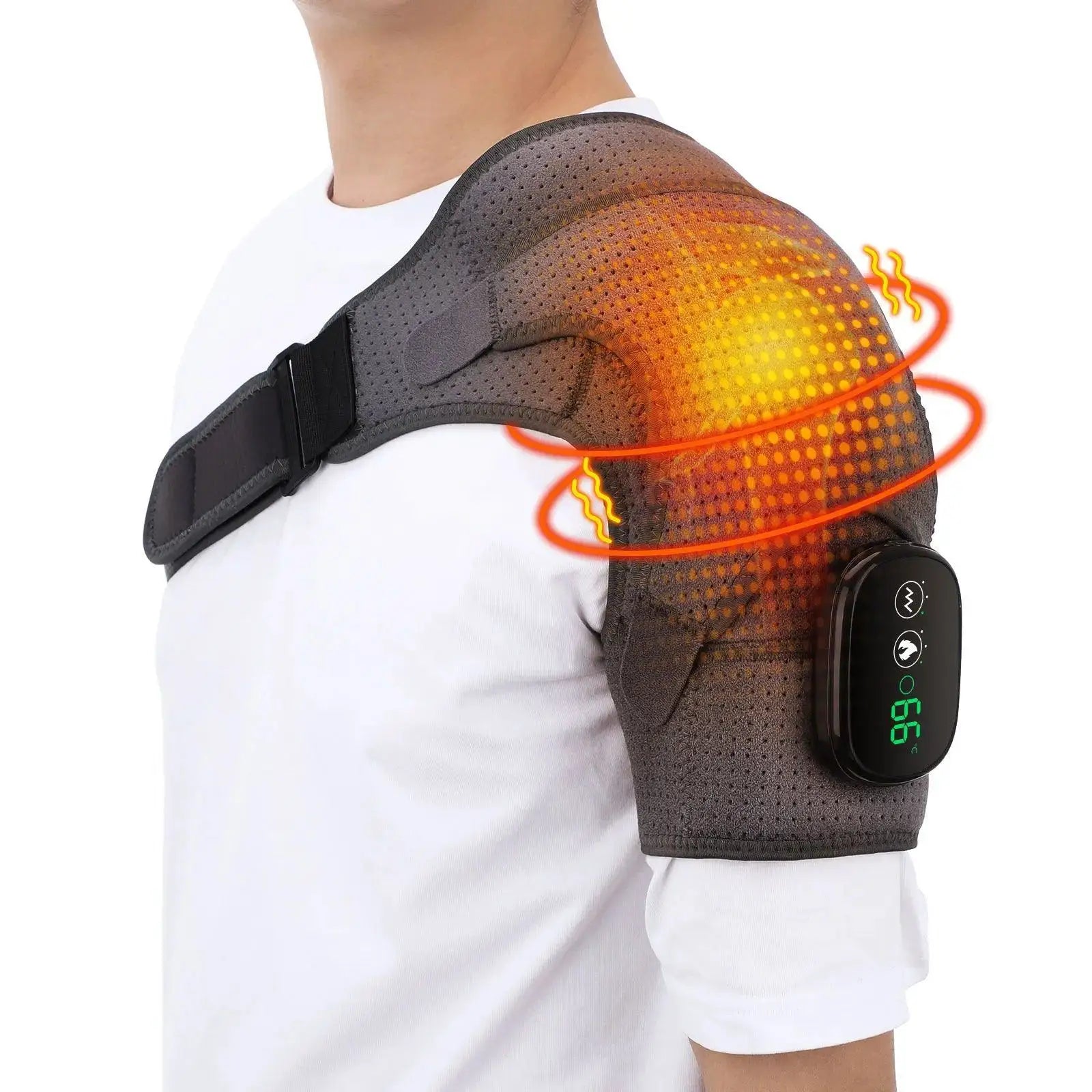 Electric Heating Shoulder Massager With Vibration Belt