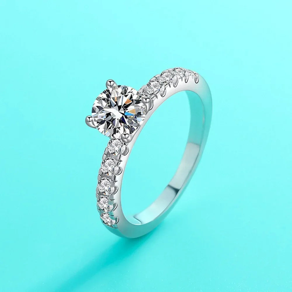 Moissanite Ring in Sterling Silver CB0803 — product view 2