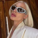 Trendy Unisex Oval Punk Sunglasses for Y2K Fashion Style