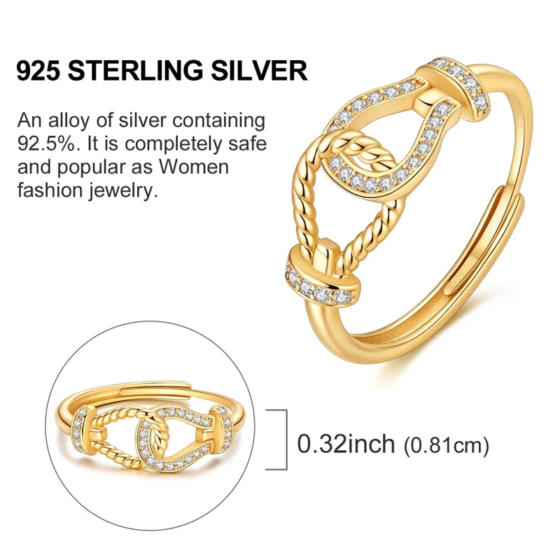 Ring Sterling Silver Sparkling Gold