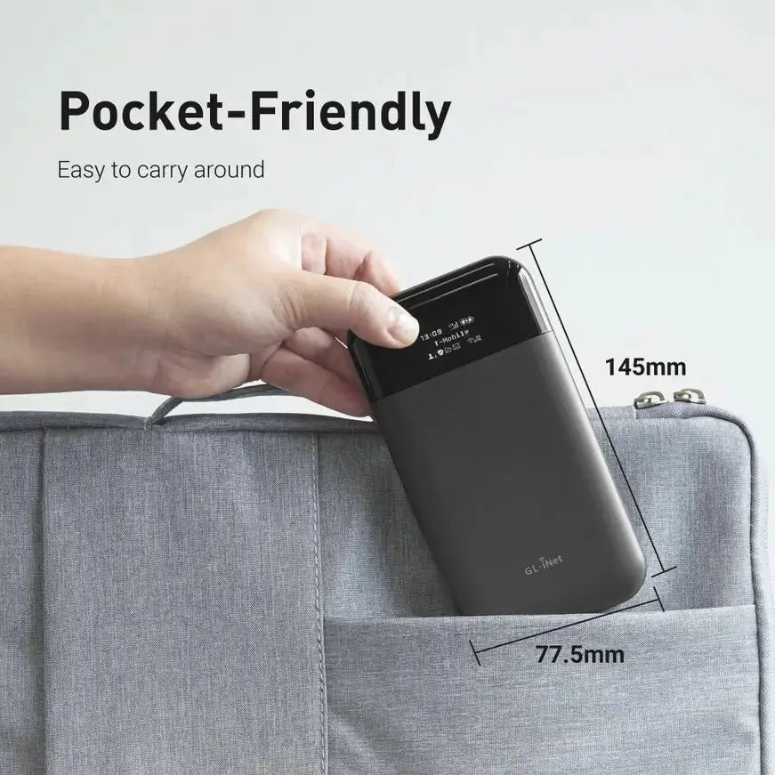 GL.iNet GL-E750V2 EM060K-G MUDI 4G LTE Portable Travel Router, Travel WiFi with SIM Card Slot, OpenWrt OpenVPN WireGuard, 7000mAh 8-hour battery, 300 plus 433Mbps Wi-Fi, 285g pocket travel size