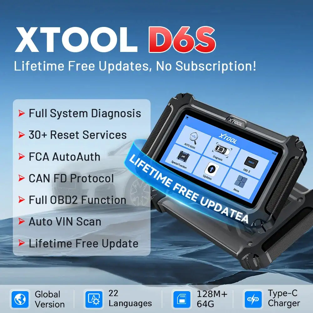 XTOOL D6S Car Diagnostic Tools OBD2 Full System Diagnostic Scanner 30+ Reset Services FCA Autoauth CAN FD Lifetime Free Update