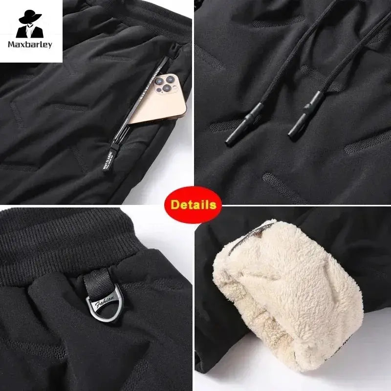 Winter Down Cotton Pants Mens Casual Waterproof Jogger 7XL
