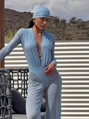 V Neck Mesh Bodysuit