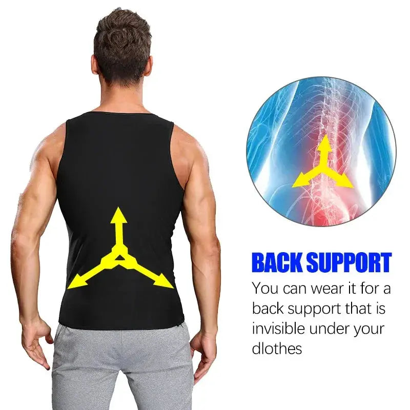 Hot Slimming Sauna Sweat Vest for Men Body Shaper Workout
