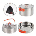 Camping Cookware Set, Lightweight Aluminum Nesting Cooking Pot