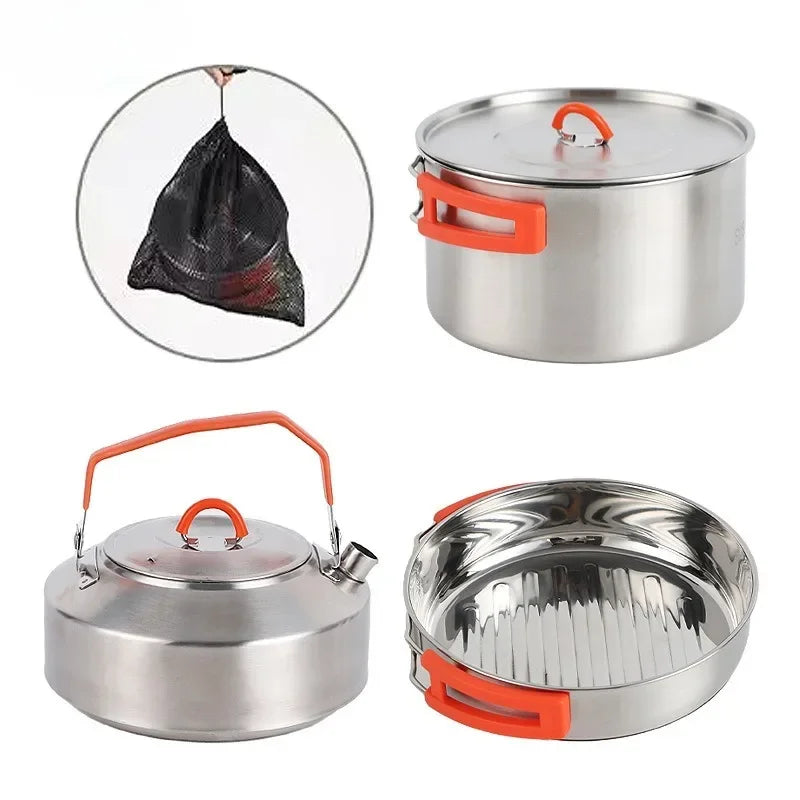 Camping Cookware Set, Lightweight Aluminum Nesting Cooking Pot — product view 7