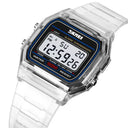 Skmei Women Digital Watches Fashion Transparent Case TPU Strap Led Waterproof Swimming Sports Wristwatch Female Alarm Clock