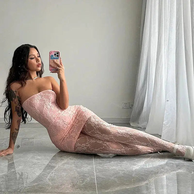 Lace Wrap Chest Dress Alluring Attire For Night Out