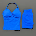 Women Seamless Yoga Set With Tummy Control Shorts